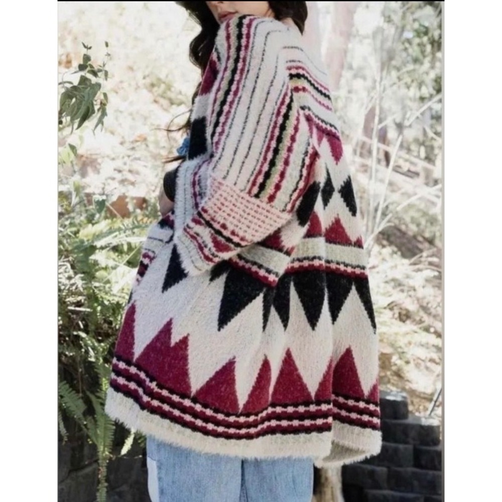 Raj Women's Boho Tribal Aztec‎ Southwestern Open Front Cardigan Sweater One Size